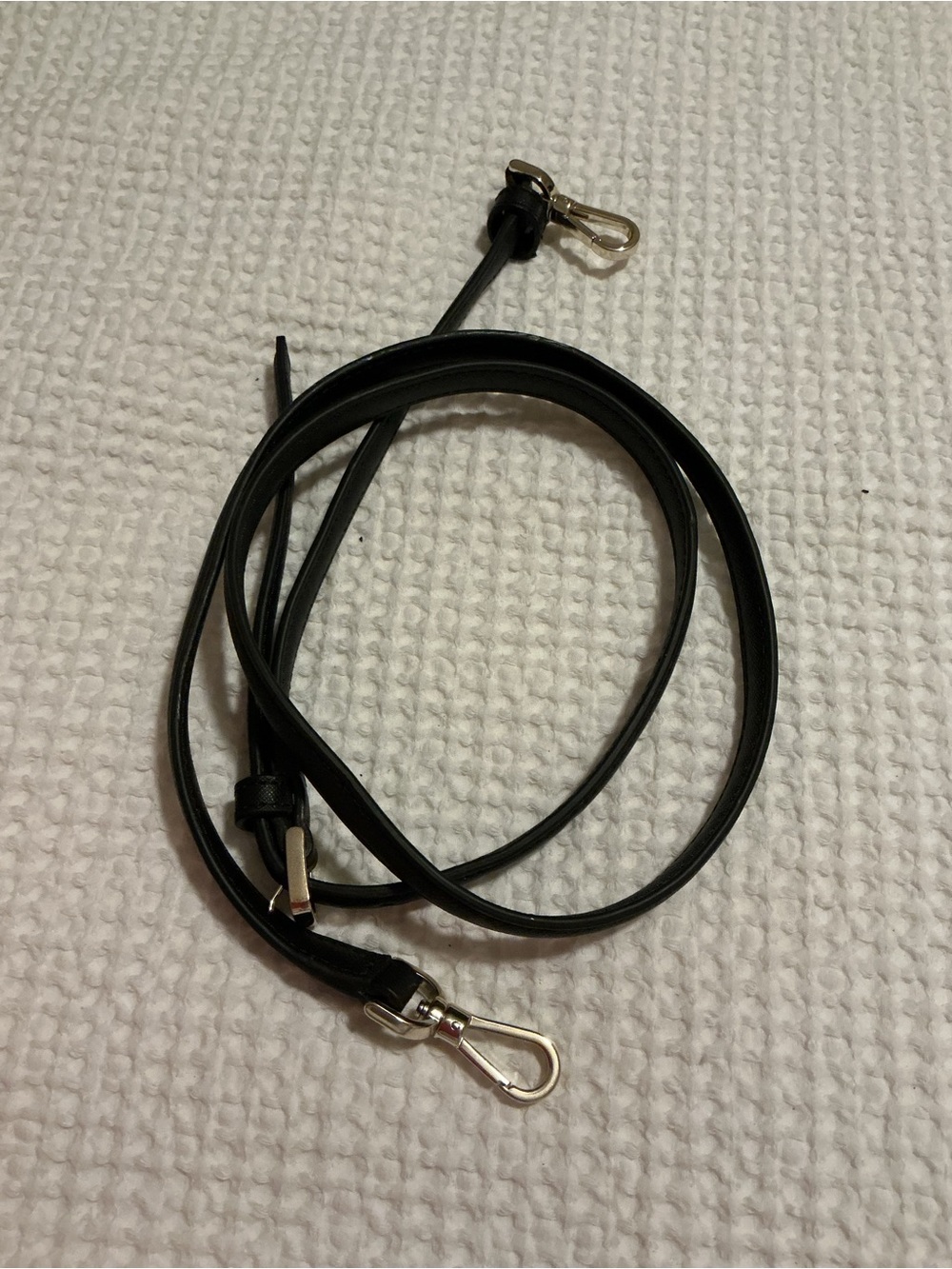 kate spade Black Leather Crossbody Strap with Silver Hardware